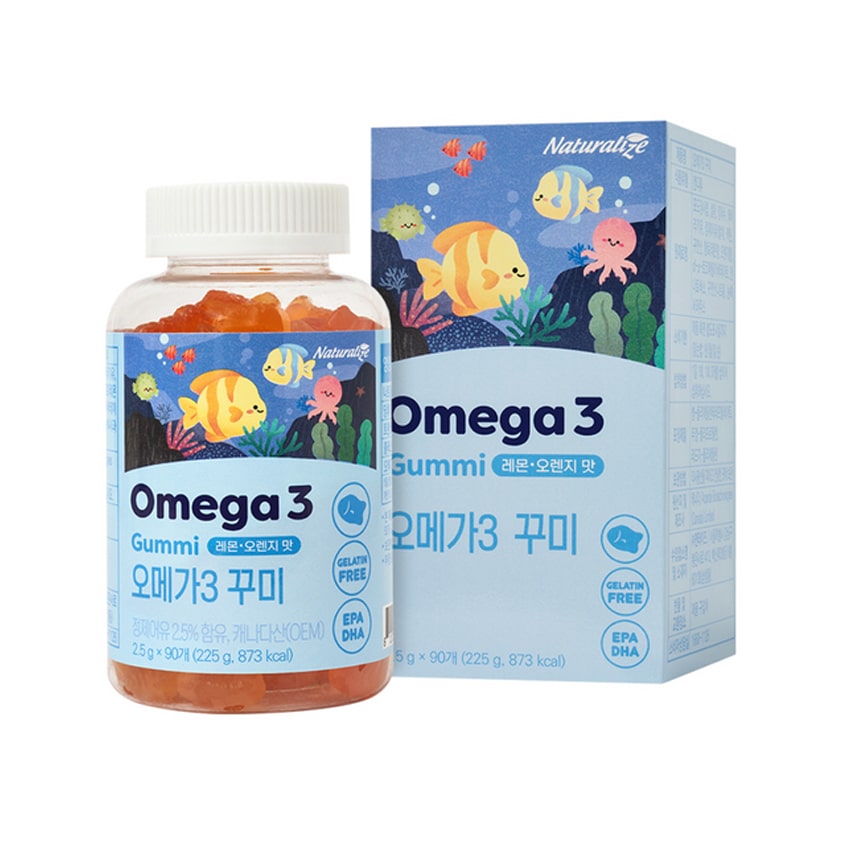 Kẹo dẻo Naturalize Omega 3 Gummi Hàn Quốc 60 viên cho bé