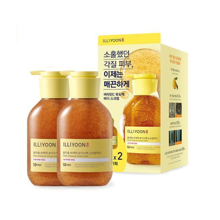Sữa tắm tẩy tế bào chết ILLIYOON Fresh Moisture Scrub Wash 1+1 400ml